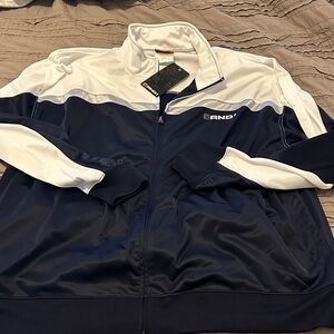 AND1 Men's Navy and White Windbreaker